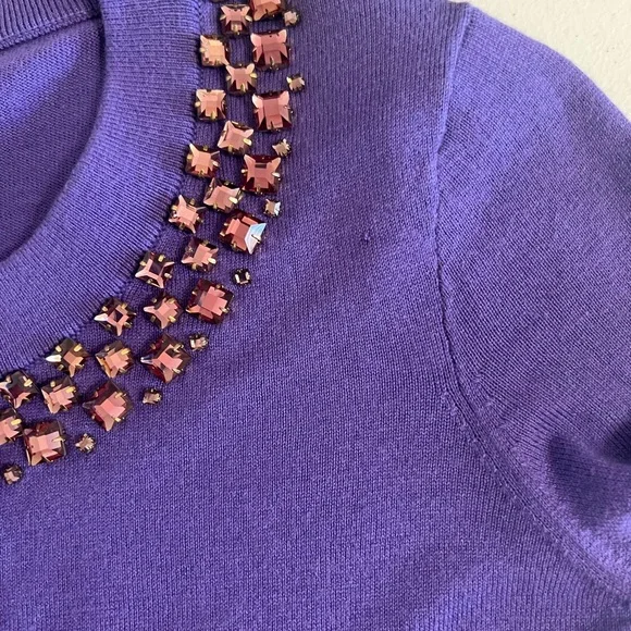 Kate Spade Purple Cardigan with Rhinestones Size XS - Picture 12 of 14